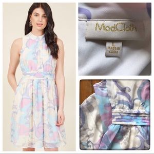 ModCloth Windy City Dress in Swirls, pastel